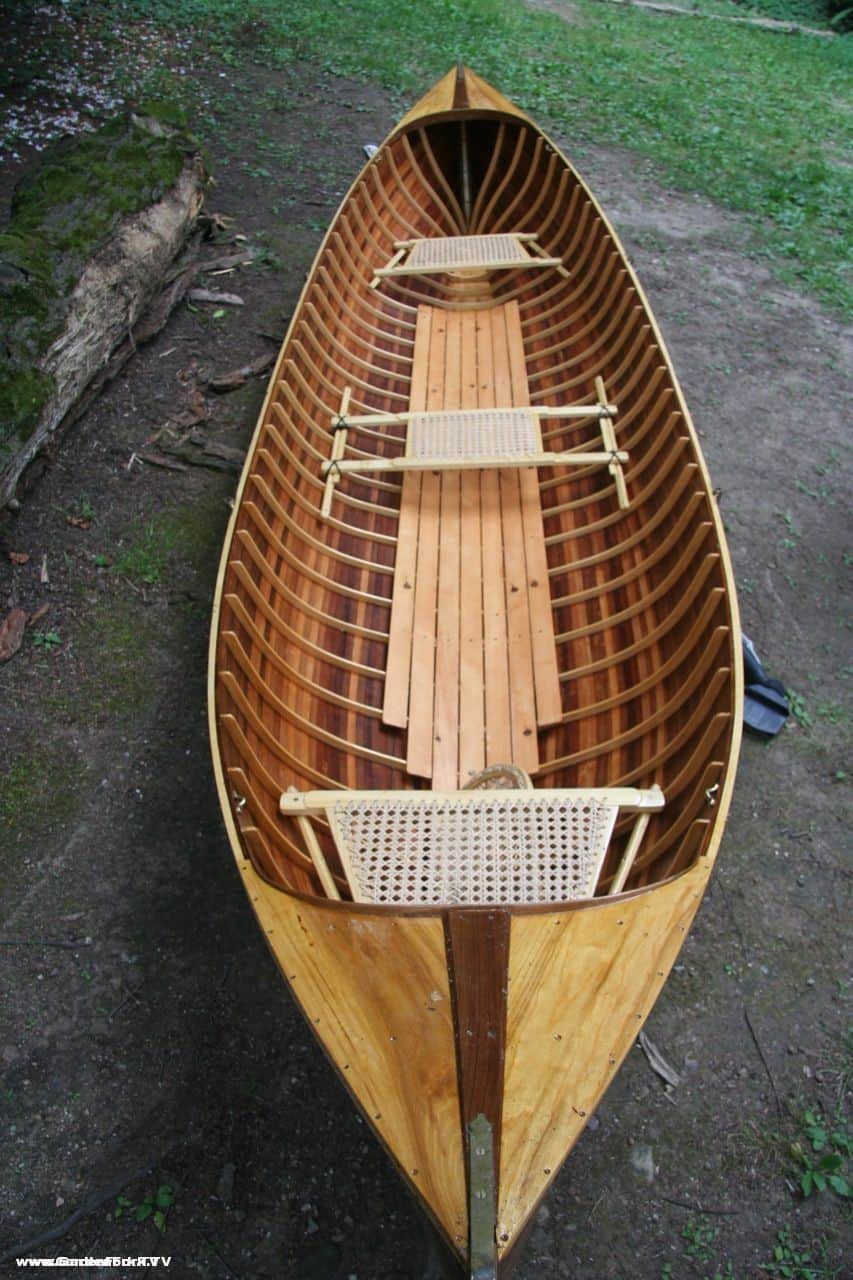 Adirondack Guide Boat handmade from wooden boat plans - GardenFork.TV