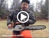 chainsaw cutting firewood