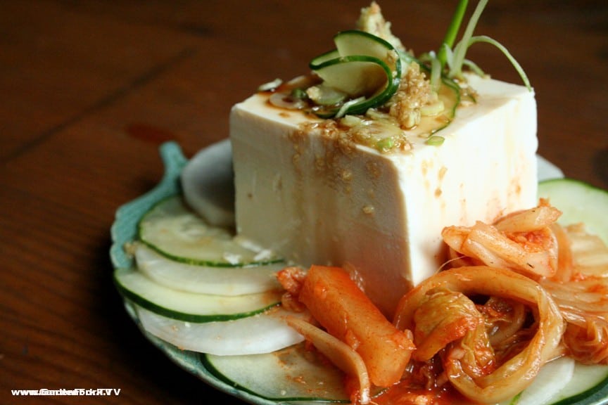 Kimchi with fresh tofu