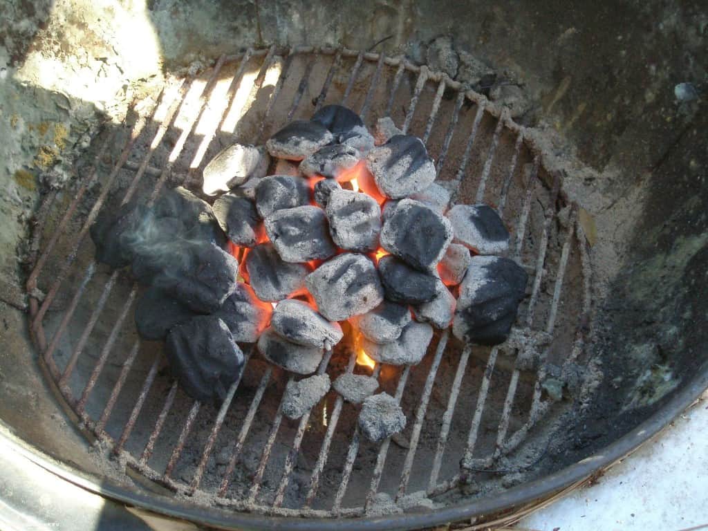 light off and gray up 30 briquettes