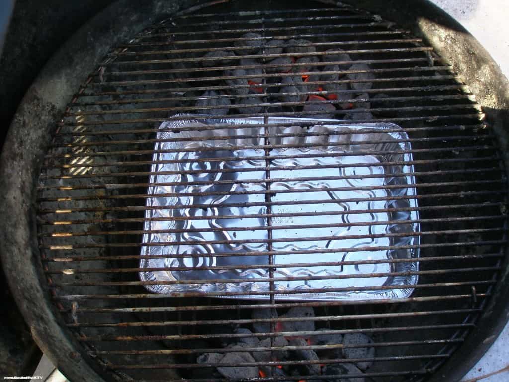 add a drip pan between the coals