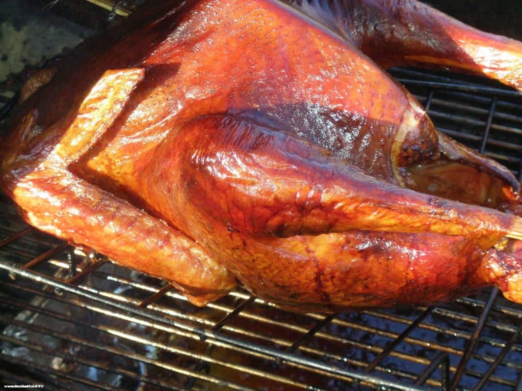 A great bird roasted on the grill
