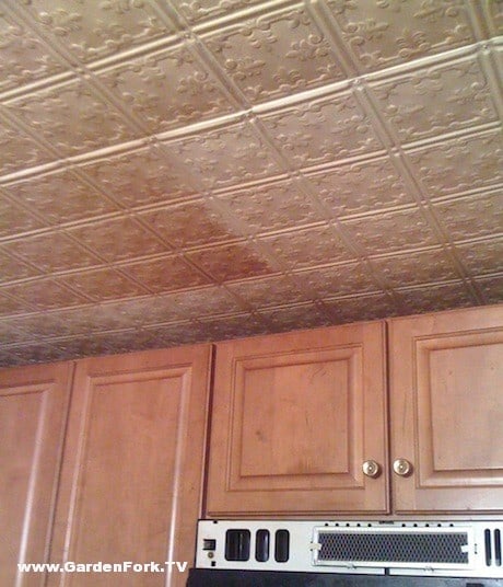 Clean a dirty tin ceiling