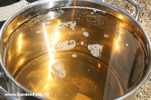 Wide Pots work best for boiling sap