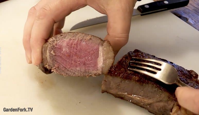 Steak on cutting board