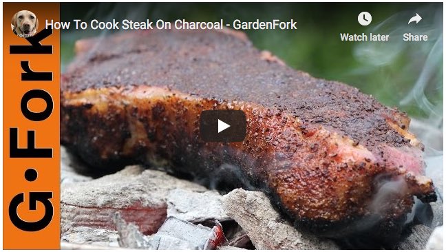 Steak on charcoal