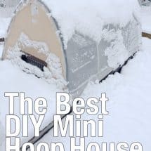 DIY mini hoop house in snow